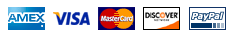 We accept all major credit cards and PayPal.
